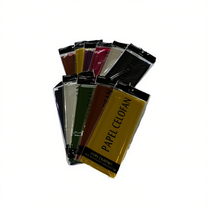 Carta cellophane colori misti 62,5x100 cm 12 pezzi per artigianato e confezionamento - Product Image 1