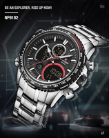 Jam Tangan NAVIFORCE 9182 Quartz Laris Manis Tahan Air untuk Pria Jam Tangan Olahraga Luar Ruangan