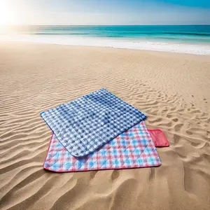 Tappetino da Picnic da campeggio ad ultrasuoni eco-friendly da esterno portatile piegare il tappetino da picnic impermeabile coperta da spiaggia tappetino da Picnic