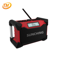 Radio Internet portable sans fil 18V-25V en plastique pour chantier de construction, avec batterie lithium-ion et écran LCD, AM/FM