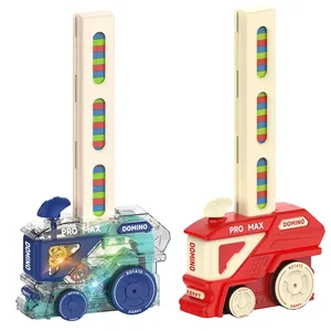 Automatique Pose <span class=keywords><strong>Domino</strong></span> Train Voiture Électrique Dominos Blocs Briques Kits Creative Puzzle Jeu Jouets Éducatifs Avec Lumière - Product Image 1