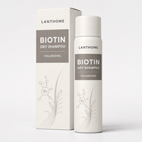 Shampooing sec pour cheveux, fabrication directe en usine, OEM, biotine, volumisant, léger, absorption rapide, contrôle du sébum, parfum frais, sans résidus