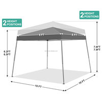 8x8 ft Çadır Kolay Kurulumlu Tente Etkinlik Çadırı Katlanabilir Taşınabilir Tenteler Kamp Çadırı Açık Hava Çardağı Eğimli Ayaklar