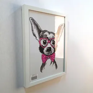 Fresques artistique chambre coloré mode style moderne animal abstrait cadre en bois verre 3d décoration peintures mur art - Product Image 3