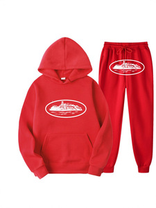 Completo Sportivo da <span class=keywords><strong>Uomo</strong></span> Corteiz Stile Streetwear Hip Hop da Skateboard <span class=keywords><strong>con</strong></span> <span class=keywords><strong>Cappuccio</strong></span>, Felpa Casual a Vestibilità Lenta per Primavera e Autunno - Product Image 5