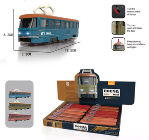 Modellino in Metallo di <span class=keywords><strong>Tram</strong></span> e Treno Russo Apribile con Luci e Musica, Funzione Pull-Back - Product Image 3