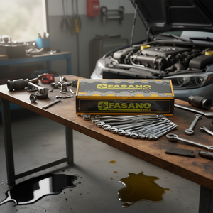 Fasano Tools Combination Wrench Set 12 Piece Metric <b>Chrome</b> Vanadium Steel Automotive Repair - Product Image 3