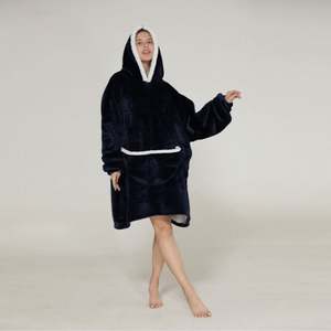 Extra largo invierno lujo cálido Anime oso Polar de gran tamaño Sherpa Navidad Oodie usable Sudadera con capucha manta J0128 - Product Image 5