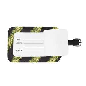 Puakenikeni Flower Print PU Luggage <b>Tag</b> Custom Logo Travel Hotel <b>Suitcase</b> Card Holder for Airport Baggage Plastic Luggage <b>Tags</b> - Product Image 4