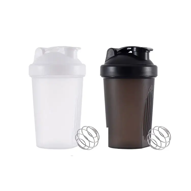 16 ons/400ML spor spor salonu Protein Shakes ve Shaker şişe ile tel çırpıcı topları, ücretsiz BPA plastik