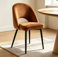 Chaise de salle à manger moderne en velours avec pieds en métal doré, chaise rembourrée de luxe pour la maison, la cuisine, le salon, chaise pour salle à manger