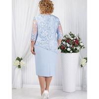 Vestido de Noche de Encaje para Mujer, Talla Grande, Media Manga, Venta al por Mayor
