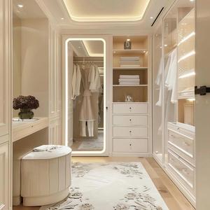 Armario de aluminio de madera contemporáneo 2025, conjunto de muebles de dormitorio de madera, armario personalizado, armario para caminar, guardarropa - Product Image 1