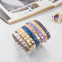 Bracelet à maillons classiques italiens en acier inoxydable poli miroir Gaovo 9 mm, chaîne de 18 cm pour hommes et femmes, usage quotidien
