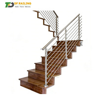 Rampe d'escalier en acier inoxydable massif DF pour balcon, balustrade robuste en acier 316 pour escalier intérieur/extérieur