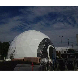 Khả năng chống cháy cao 10m đường kính trắ<span class=keywords><strong>c</strong></span> đị<span class=keywords><strong>a</strong></span> mái vòm lều bền vải bên tường thép khung nhôm cho khách sạn triển lãm đám <span class=keywords><strong>c</strong></span>ưới - Product Image 3