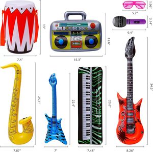 En Stock, Juguetes Inflables de PVC, Instrumentos Musicales de Simulación: Guitarra, Teclado, Micrófono, Radio, Batería - Product Image 5