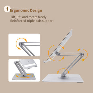 Giá đỡ laptop đứng bằng hợp kim nhôm MK871, gấp gọn, tản nhiệt, nâng cao độ cao, dùng cho văn phòng, máy tính bảng - Product Image 3