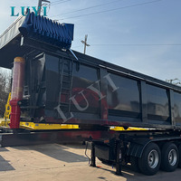 4-axis Customizable Black U-shaped Steel Dump Semi-trailer with 80t Payload New 12r22.5 Tires for Bulk Goods Transport
