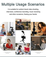 Lampe d'appoint à LED Support de bureau Perche à selfie portable Kit de Vlogging en direct Lumière LED avec microphone pour Tik Tok Youtube