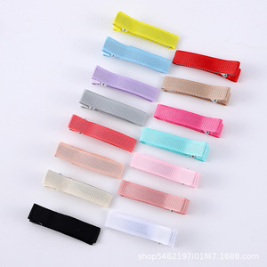 Pinza de Pelo Tipo Pico de Pato de 5 cm, Totalmente Cubierta de Tela, con Cinta Acanalada, Accesorio para el Cabello para Mujer, Uso Diario, Diseño Cuadrado Colorido - Product Image 4