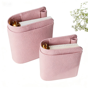 Carnet de notes portable en PU à motif litchi personnalisé, classeur à anneaux, agenda, journal de <span class=keywords><strong>voyage</strong></span> pour collection de timbres, organisateur, portefeuille classeur A7 - Product Image 5