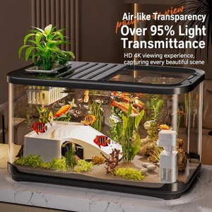 <span class=keywords><strong>Acquario</strong></span> Moderno Rettangolare in Plastica, Trasparente HD <span class=keywords><strong>per</strong></span> Pesci <span class=keywords><strong>d</strong></span>'<span class=keywords><strong>Acqua</strong></span> Dolce, Ornamento da Scrivania <span class=keywords><strong>per</strong></span> Ufficio, Grande <span class=keywords><strong>Acquario</strong></span> Domestico - Product Image 2