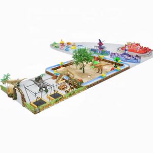 Parc d'attractions intérieur sur le thème des dinosaures avec fosse à sable archéologique, trampoline et manèges d'avions volants pour les places publiques et les centres commerciaux - Product Image 1