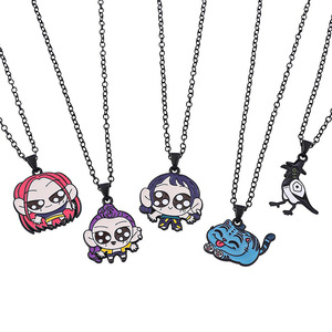 Collar Unisex con Colgante <span class=keywords><strong>de</strong></span> Anime K-pop Witch Hunter, Diseño <span class=keywords><strong>de</strong></span> Gota <span class=keywords><strong>de</strong></span> Aceite, Aleación <span class=keywords><strong>de</strong></span> Zinc Galvanizado, Cadena <span class=keywords><strong>de</strong></span> Eslabones, Accesorios - Product Image 2