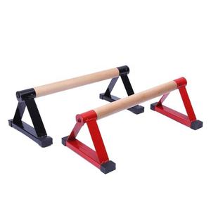 Barras de Madera para Flexiones, Barras Antideslizantes para Calistenia, Madera Sólida con Soporte Metálico Resistente, Soportan 500 Libras - Product Image 1