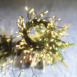 Décoration de Noël à piles, guirlande lumineuse verte, lumières de feux d'artifice, éclairage paysager étanche, lampe de feux d'artifice 200 LED pour cadeau de Noël - Product Image 1