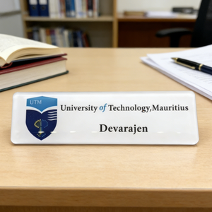 Badge nominatif personnalisé avec logo blanc imprimé, résistant à l'eau, pour le personnel et les étudiants des universités - Product Image 2
