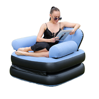 Fauteuil de relaxation gonflable pliable en PVC et peluche pour la maison, le camping et l'extérieur