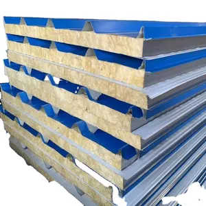 Best Selling A1 GRADE Fire Rated Corrugated Roof Panel rock wool Sandwich Panel