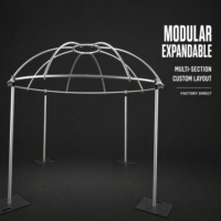 Estructura de Exhibición de Hierro para Exposiciones y Conciertos - Capacidad de Carga de 150 kg, Diseño Modular, Instalación Rápida, Plateado/Negro