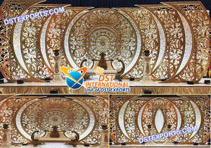 Contemporary Modern Metal <b>Backdrop</b> Wedding Stage Wholesale Modern Metal Wedding <b>Backdrop</b>/Panel Popular <b>Gold</b> Wedding <b>Backdrop</b> - Product Image 2