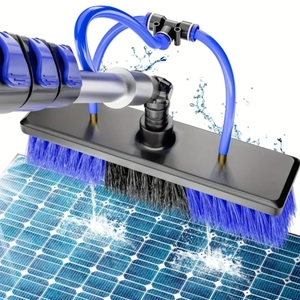 Brosse de <span class=keywords><strong>nettoyage</strong></span> extensible avec fonction de pulvérisation d'eau, adaptée aux panneaux solaires photovoltaïques, au verre des fenêtres, aux baies vitrées - Product Image 1