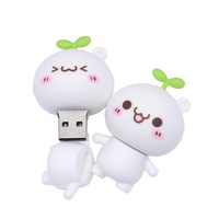 2023 USB 2,0 Flash Drive 64GB 32GB 16GB 8GB 4GB animales de dibujos animados Pen Drive silicona Memory Stick regalo gratis llavero Pendrive