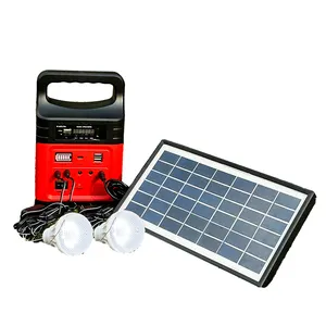 便携式太阳能照明系统调频MP3收音机功能2个发光二极管灯泡太阳能扬声器系统套件