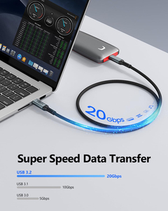 Xunguang nhà máy bán buôn sạc nhanh 3M 7m 3.2 USB C Cáp 4K60hz Loại C pd240w 100W Nylon Áo khoác Cáp dữ liệu cho Android - Product Image 2