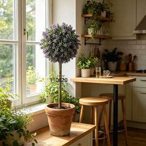 Árbol de Lavanda Artificial de 81 cm, Lavanda Esférica Artificial con Maceta de <span class=keywords><strong>Magnesia</strong></span>, Árbol Topiario para Decoración de Sala de Estar y Entrada - Product Image 2