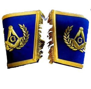 Boutons de manchette brodées bleues faites à la main, accessoire de grande qualité personnalisé, offre spéciale - Product Image 3