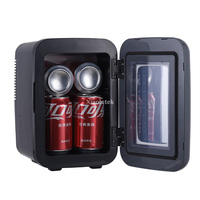 Réfrigérateur portable AC/DC en plastique pour voiture, hôtel, camping-car, 4L, avec éclairage LED coloré