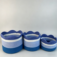 Panier en corde de coton tressée de haute qualité, écologique, personnalisable, avec poignée durable, design pliable, lavable, recyclable, rangement moderne