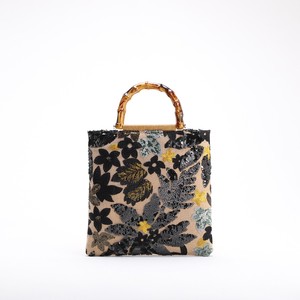 Vintage Fashion <b>Sequin</b> Tote Bag <b>Handbag</b> With Bamboo Handle, Large Capacity Hand Bag Flower Shoulder Bag for Women - Product Image 3