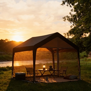 Gazebo da Campeggio Professionale Istantaneo con Design a Rete a 360 Gradi per <span class=keywords><strong>Vista</strong></span> Ininterrotta e Flusso d'Aria Superiore - Product Image 2