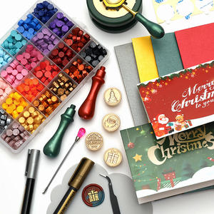 Juego completo de sellos de cera navideños con perlas de cera de colores y herramientas para manualidades navideñas - Product Image 4