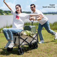 Chariot de camping pliable portable, chariot utilitaire multi-usages pour le camping, les pique-niques, les courses