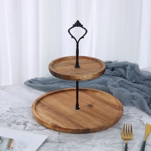 Düğün ve doğum günleri için çok katmanlı klasik ahşap kek standı üç katmanlı teşhir tepsisi mutfak aksesuarı - Product Image 4