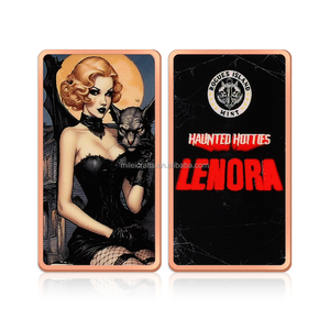 Haunted Hotties <span class=keywords><strong>Lenora</strong></span> Gothic Girl Barre de cuivre rectangulaire de collection imprimée en couleur avec motif de lingot de cuivre - Product Image 5